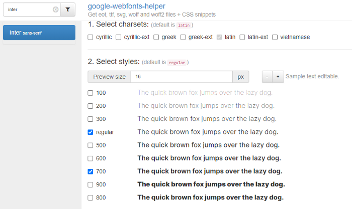 Google Webfonts Helper